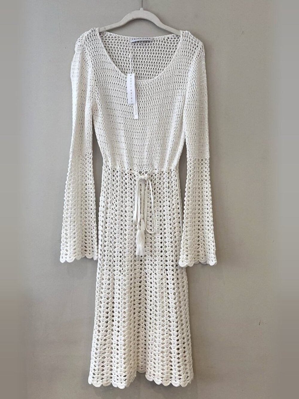 NEW Trina Turk Gloria Crochet Bell Sleeve Vacation Dress Size M
